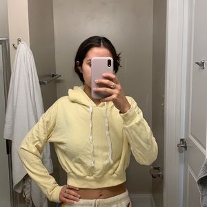 Baby Yellow Cropped Hoodie